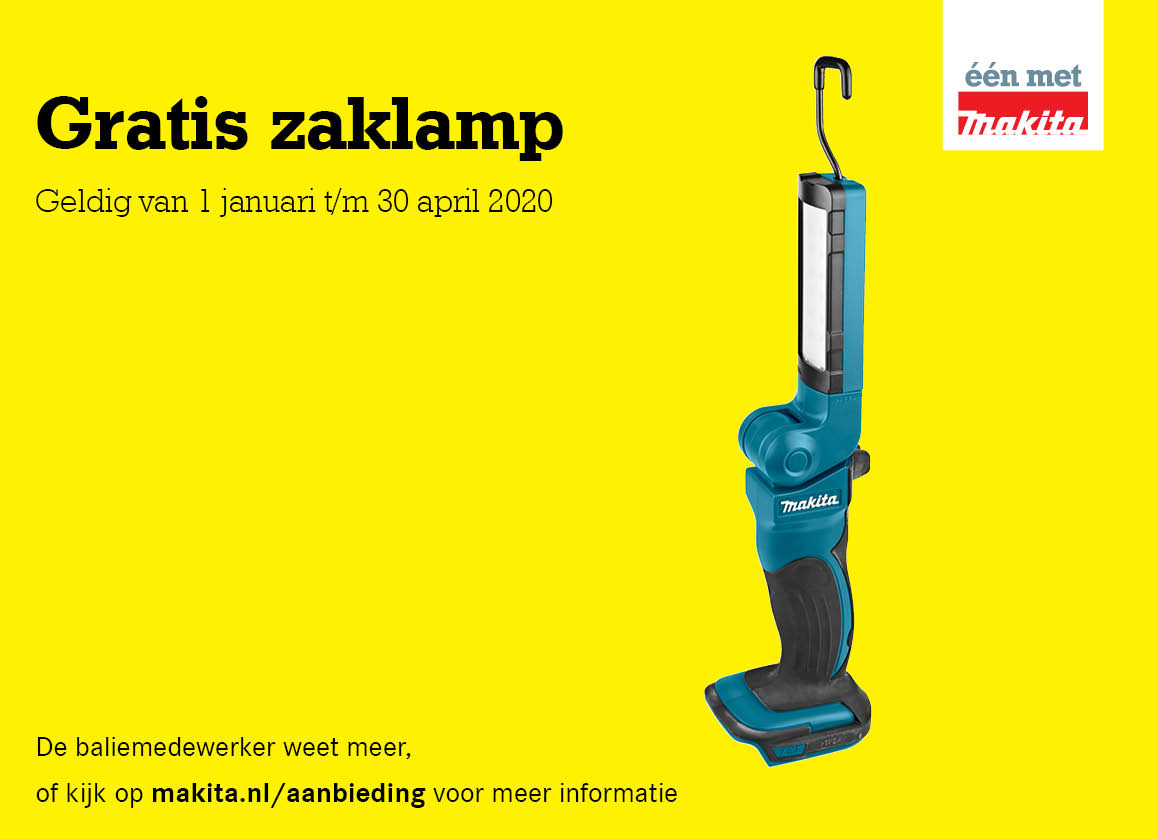 Makita actie Gratis zaklamp