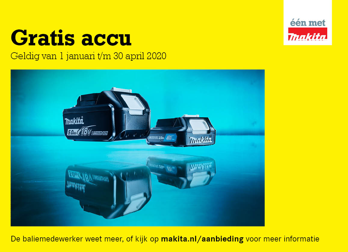 Makita actie - gratis accu